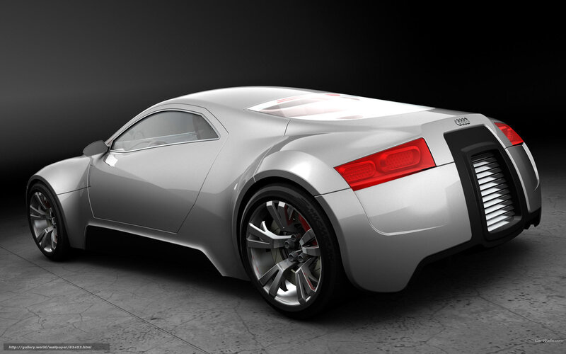 Silver Concept Car — Dramatic, 3d Render, Taillight