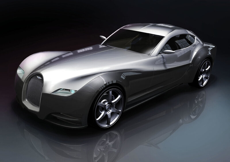 Silver Concept Car — Dramatic, 3d Render