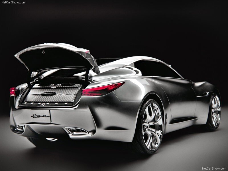 Silver Concept Car — Dramatic, 3d Render, Trunk