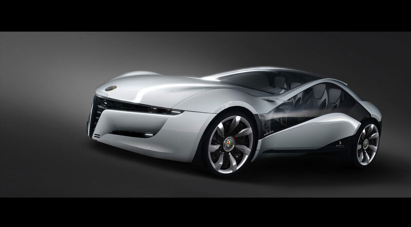 Silver Concept Car — Dramatic, 3d Render, Wheel