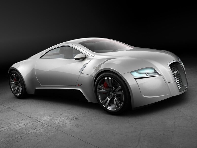 Silver Concept Car — Dramatic, 3d Render, Wheels, Headlights, Black