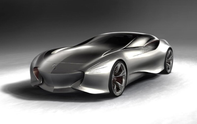 Silver Concept Car — Dramatic, 3d Render, Wheels, Studio
