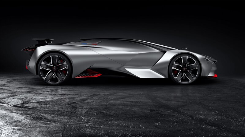 Silver Concept Car — Dramatic, 3d Render, Wheels, Tail Fin