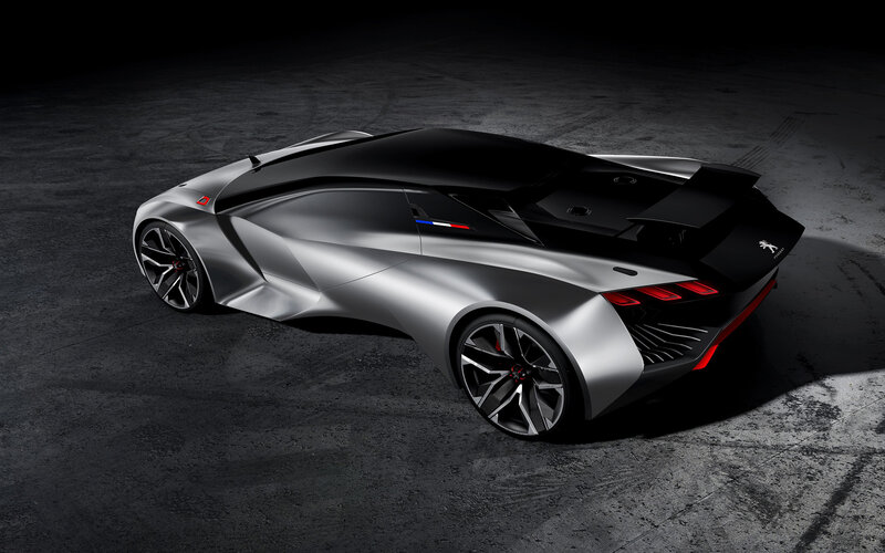 Silver Concept Car — Dramatic, 3d Render, Wheels, Taillights, Carbon Fiber