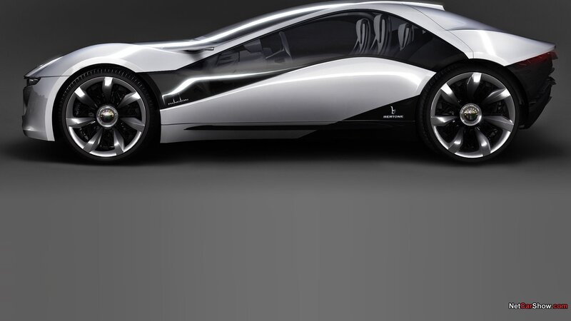 Silver Concept Car — Dramatic, 3d Render, Wheels, Windows, Black, Gray