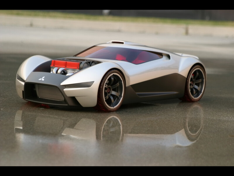 Silver Concept Car — Dramatic, Afternoon, 3d Render, Red Engine