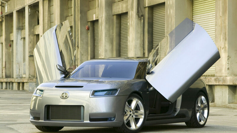 Silver Concept Car — Dramatic, Afternoon, Photograph, Building, Doors