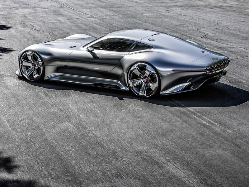 Silver Concept Car — Dramatic, Afternoon, Photograph, Concrete