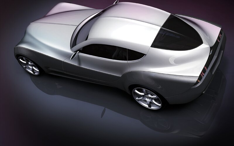 Silver Concept Car — Dramatic, Black