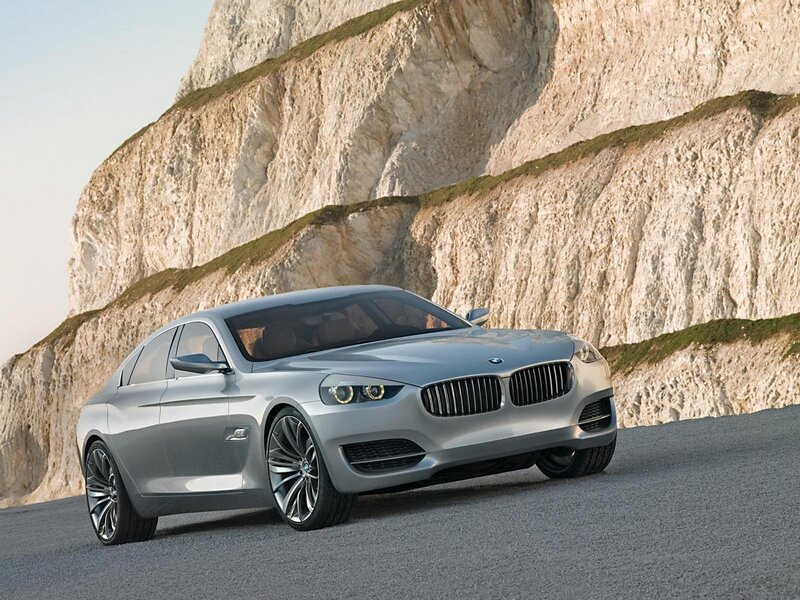 Silver Concept Car — Dramatic, Cliff