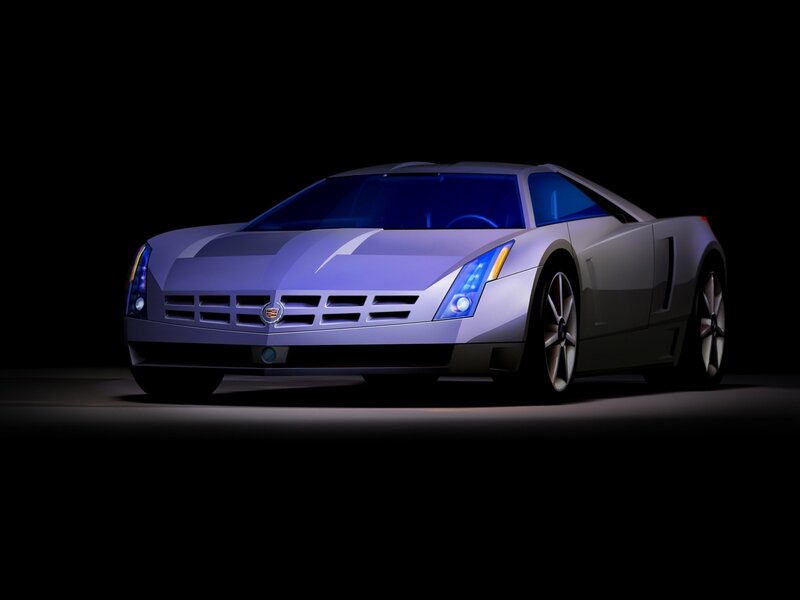 Silver Concept Car — Dramatic, Night, 3d Render, Headlights, Grille