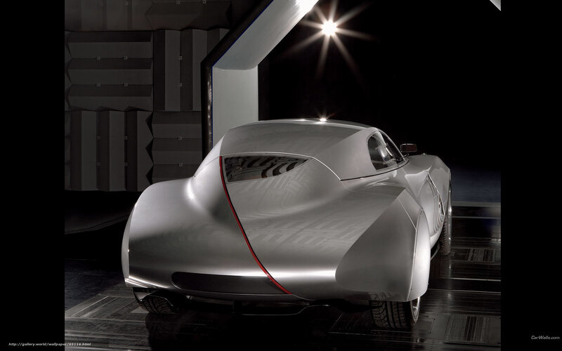 Silver Concept Car — Dramatic, Night, Photograph, Spotlight