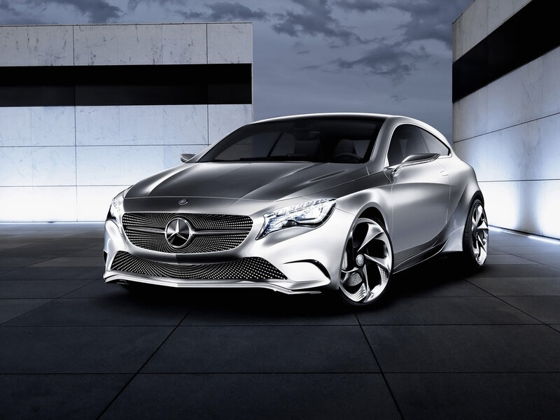 Silver Concept Car — Dramatic, Night, Photograph