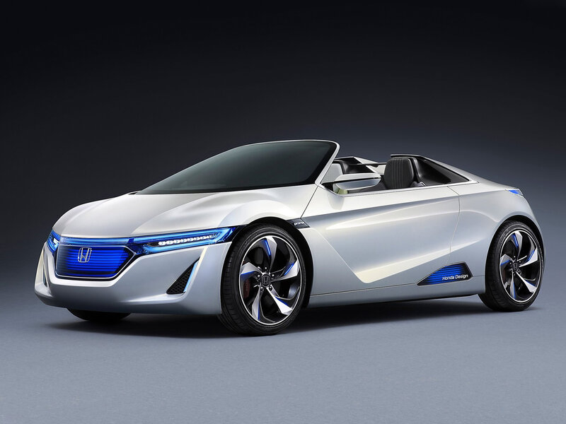 Silver Concept Car — Dramatic, Photograph, Blue Lights