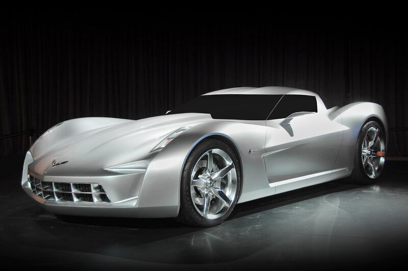 Silver Concept Car — Dramatic, Photograph, Curved Windshield