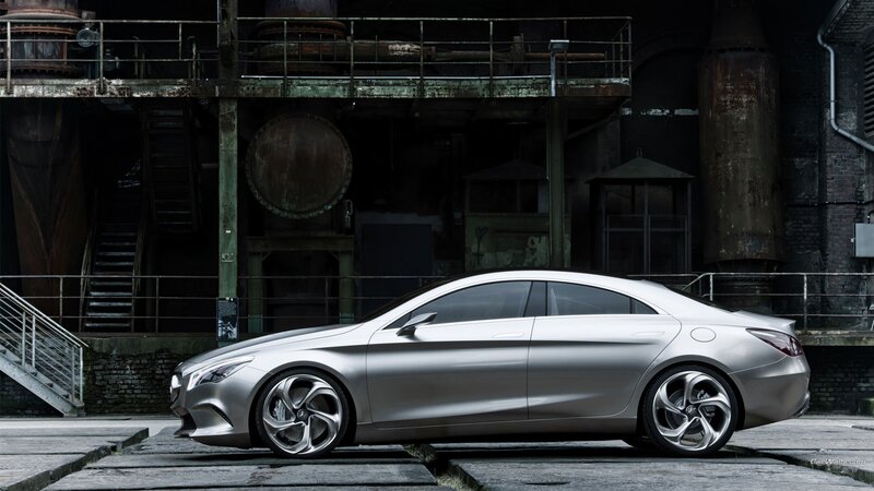 Silver Concept Car — Dramatic, Photograph, Industrial Building, Staircase