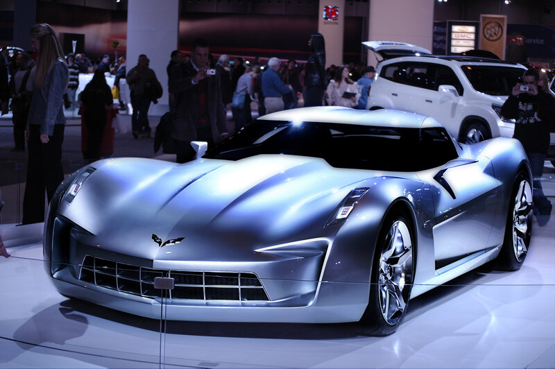 Silver Concept Car — Dramatic, Photograph, People, Car Show, White Suv