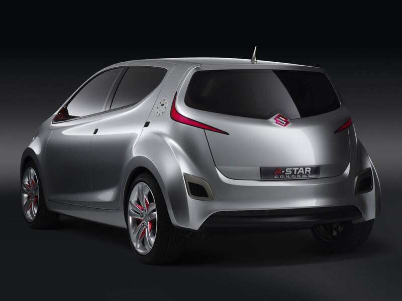 Silver Concept Car — Dramatic, Photograph, Red Accents