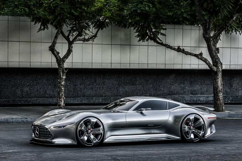 Silver Concept Car — Dramatic, Photograph, Trees