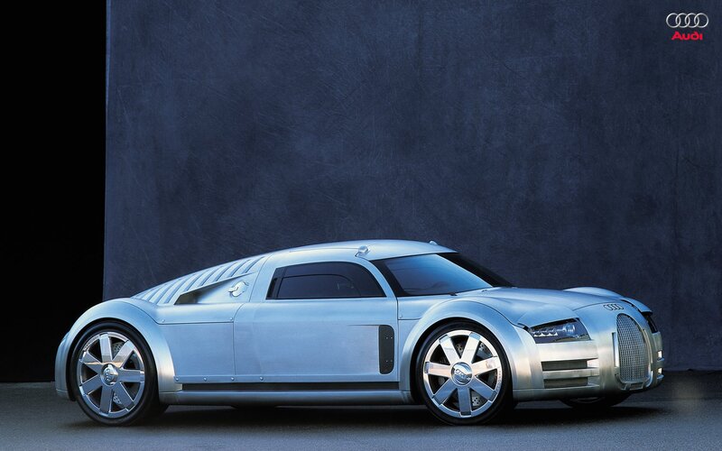 Silver Concept Car — Dramatic, Photograph, Wall, Logo
