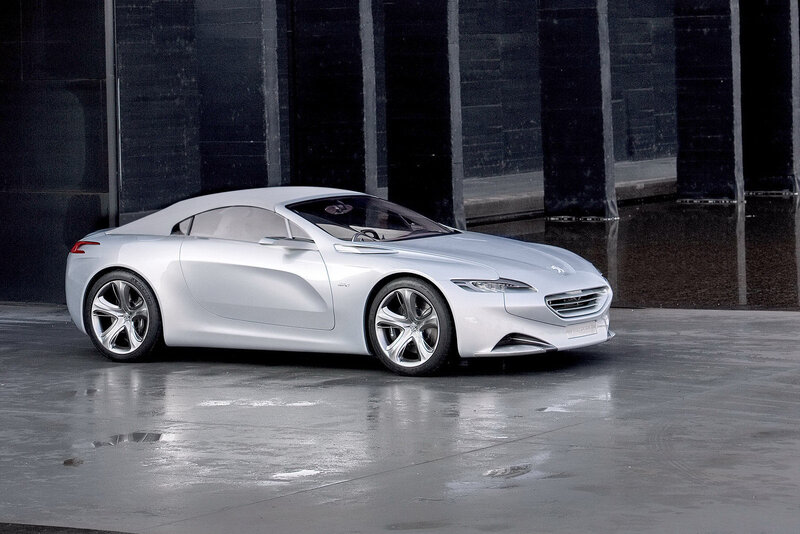 Silver Concept Car — Dramatic, Photograph, Wet Floor