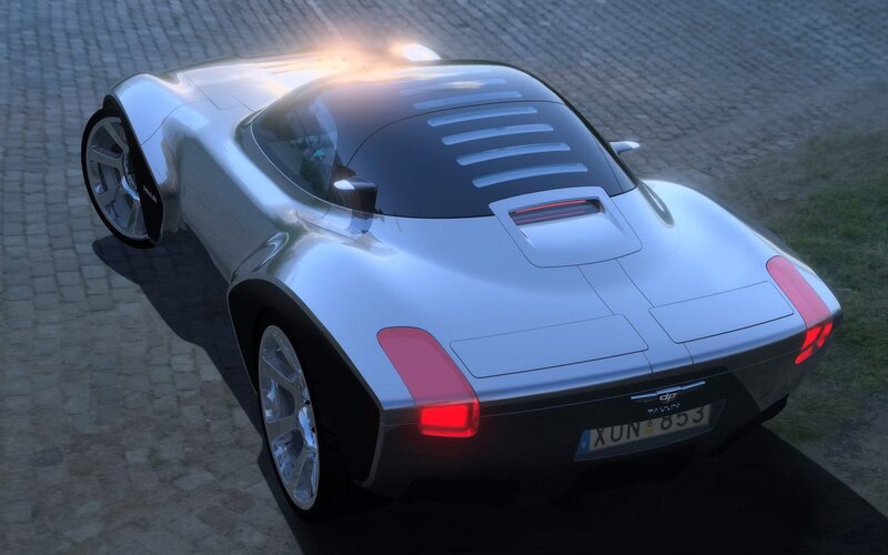 Silver Concept Car — Dramatic, Sunset, 3d Render, Cobblestone