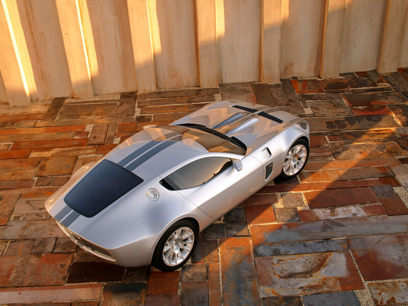 Silver Concept Car — Dramatic, Sunset, Photograph, Brick Floor