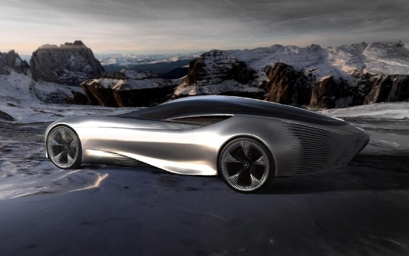 Silver Concept Car — Dramatic, Winter