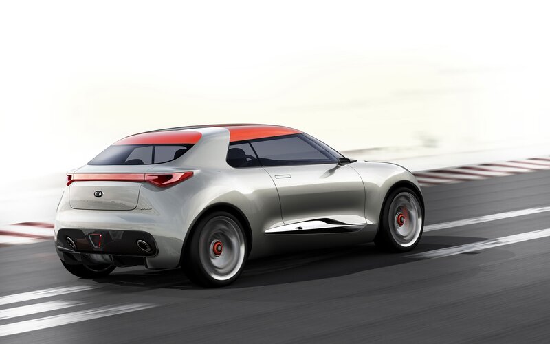 Silver Concept Car — Dynamic, 3d Render, Red Roof, Race Track