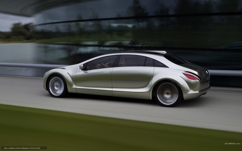 Silver Concept Car — Dynamic, 3d Render, Road, River