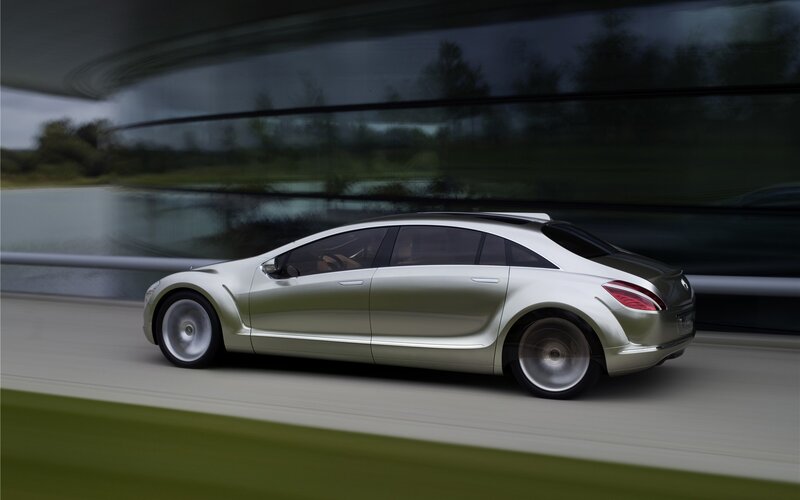 Silver Concept Car — Dynamic, 3d Render, Road, Trees