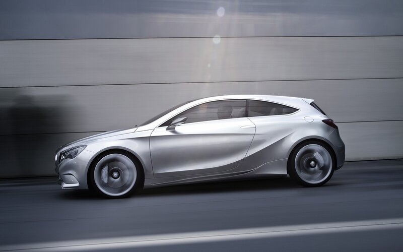 Silver Concept Car — Dynamic, 3d Render, Road, Wall, Gray