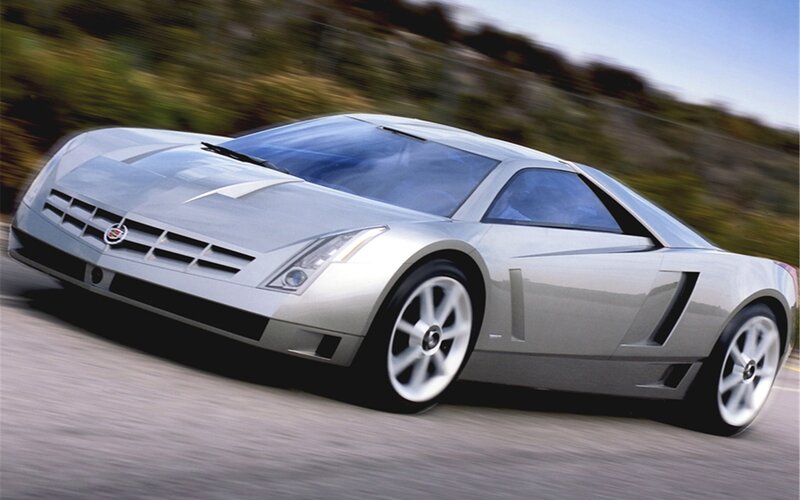 Silver Concept Car — Dynamic, Afternoon, Photograph, Road, Trees, Sky