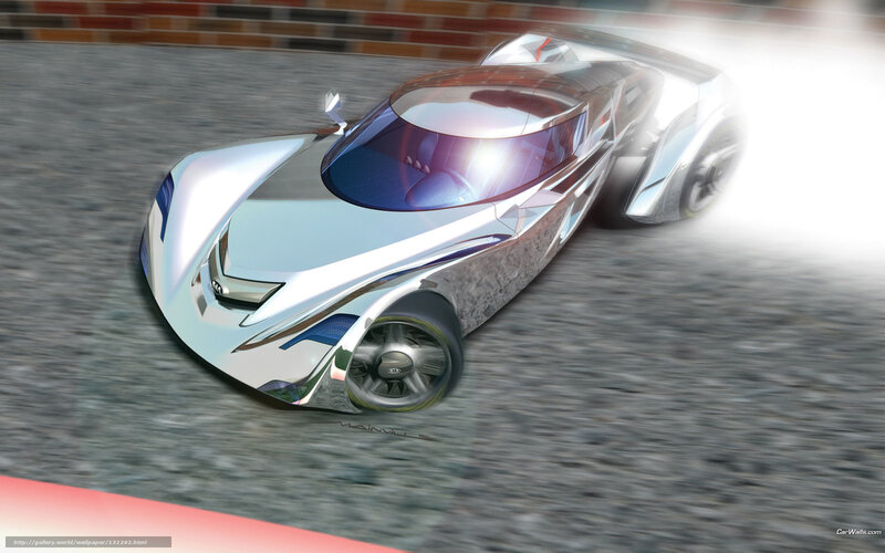 Silver Concept Car — Dynamic, Digital Art