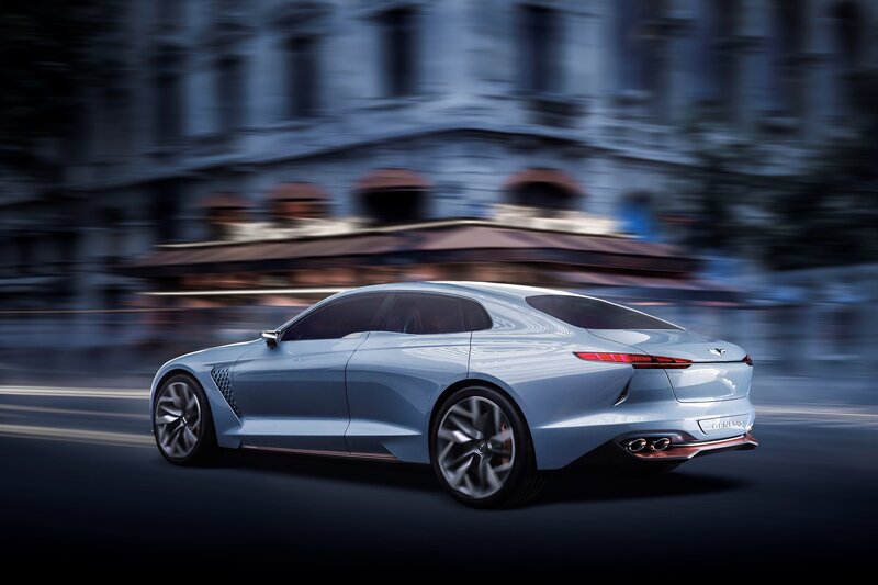 Silver Concept Car — Dynamic, Night, Digital Art, Building