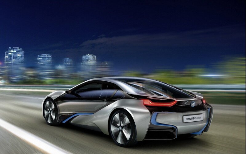 Silver Concept Car — Dynamic, Night