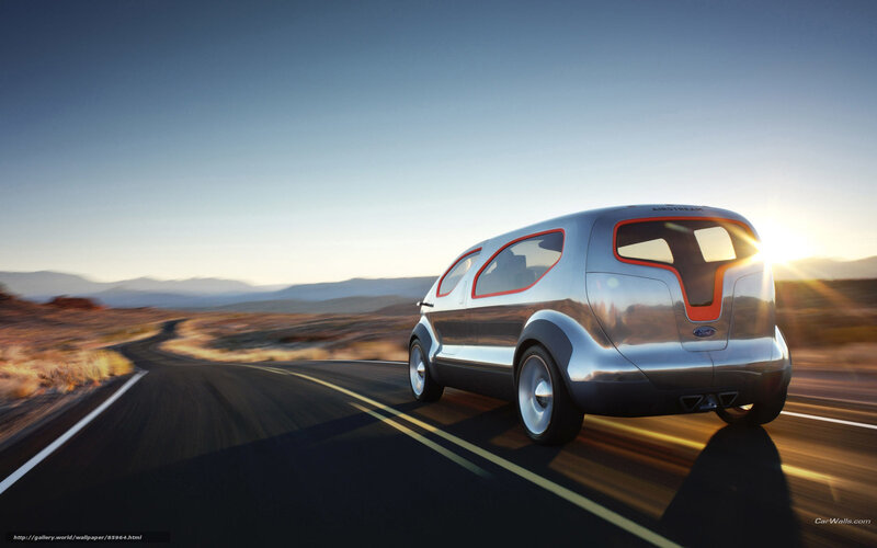 Silver Concept Car — Dynamic, Sunset, 3d Render