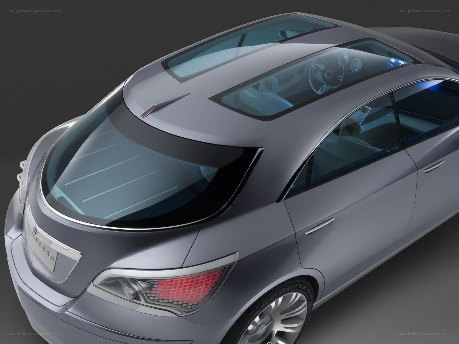 silver concept car from above