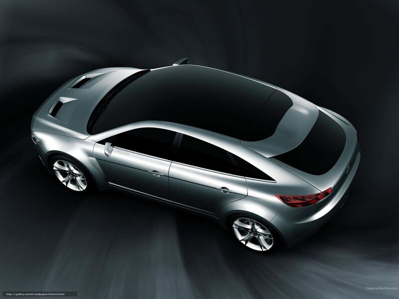 silver concept car from above