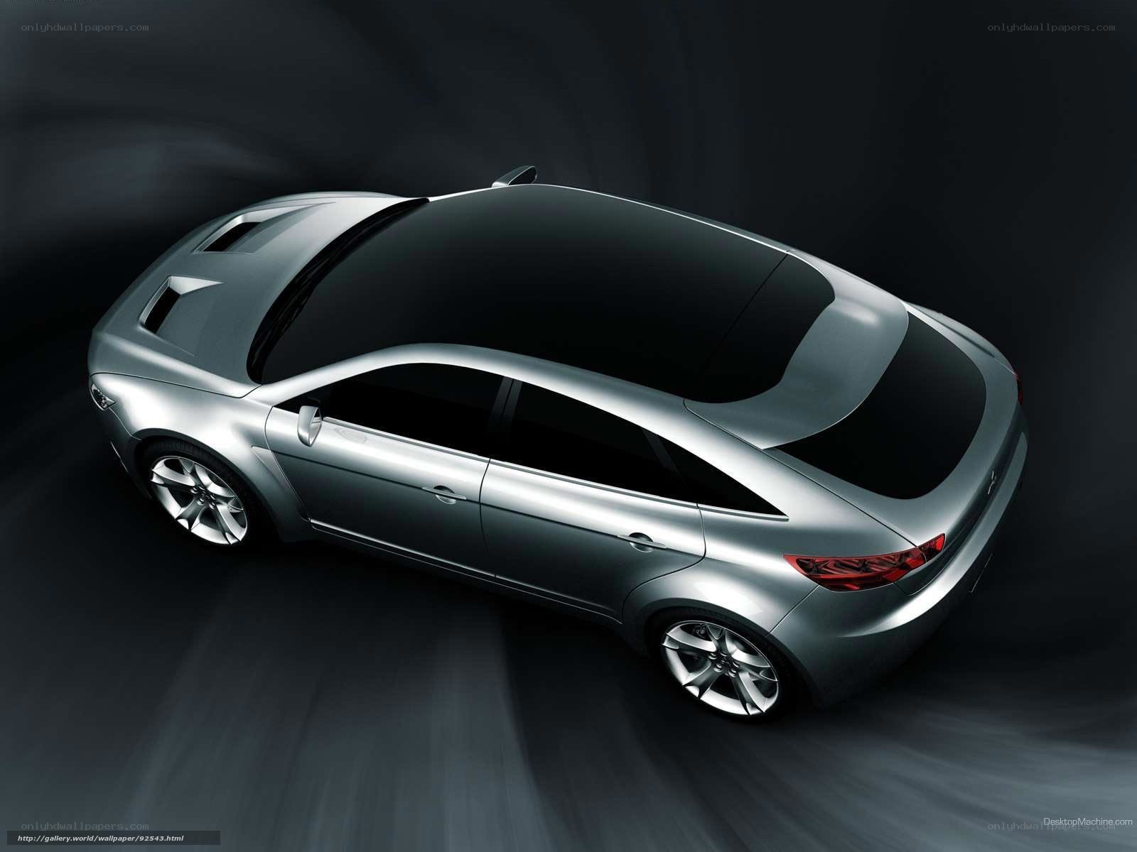 silver concept car from above