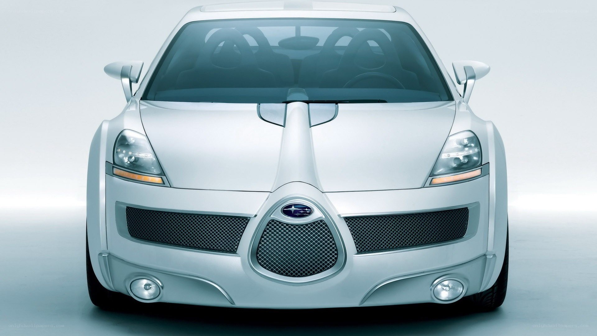 silver concept car front view