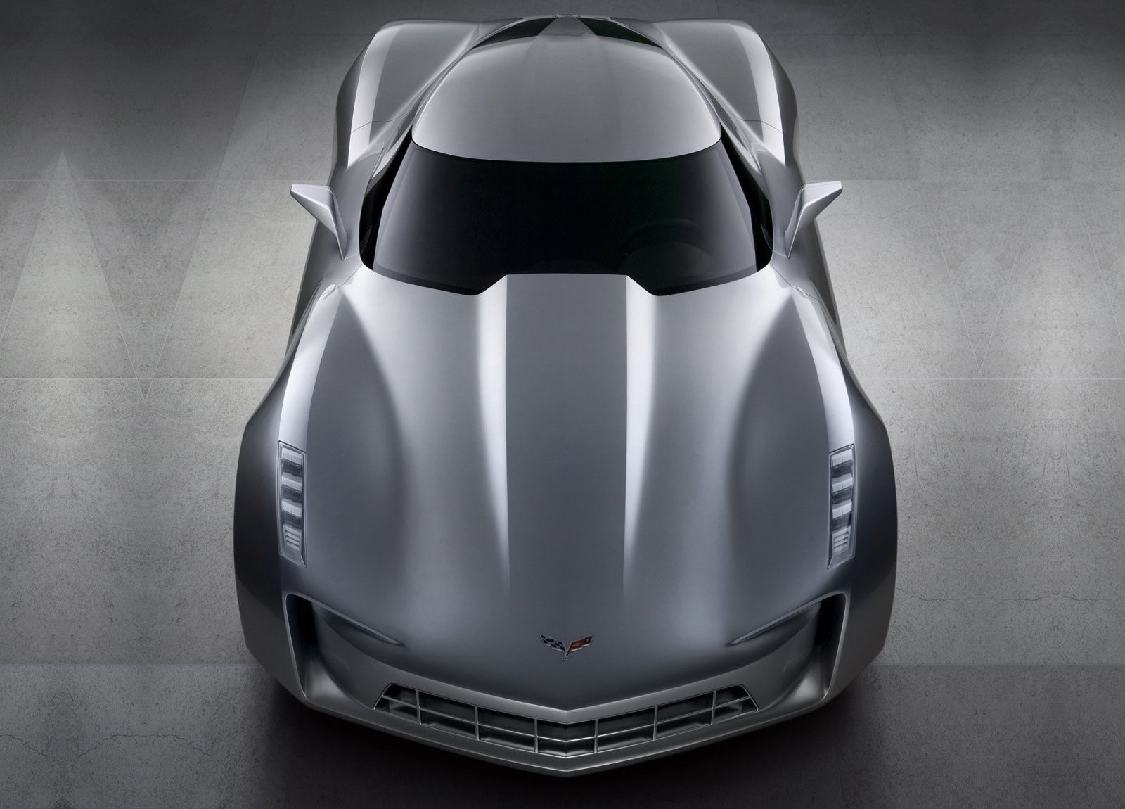 silver concept car front view
