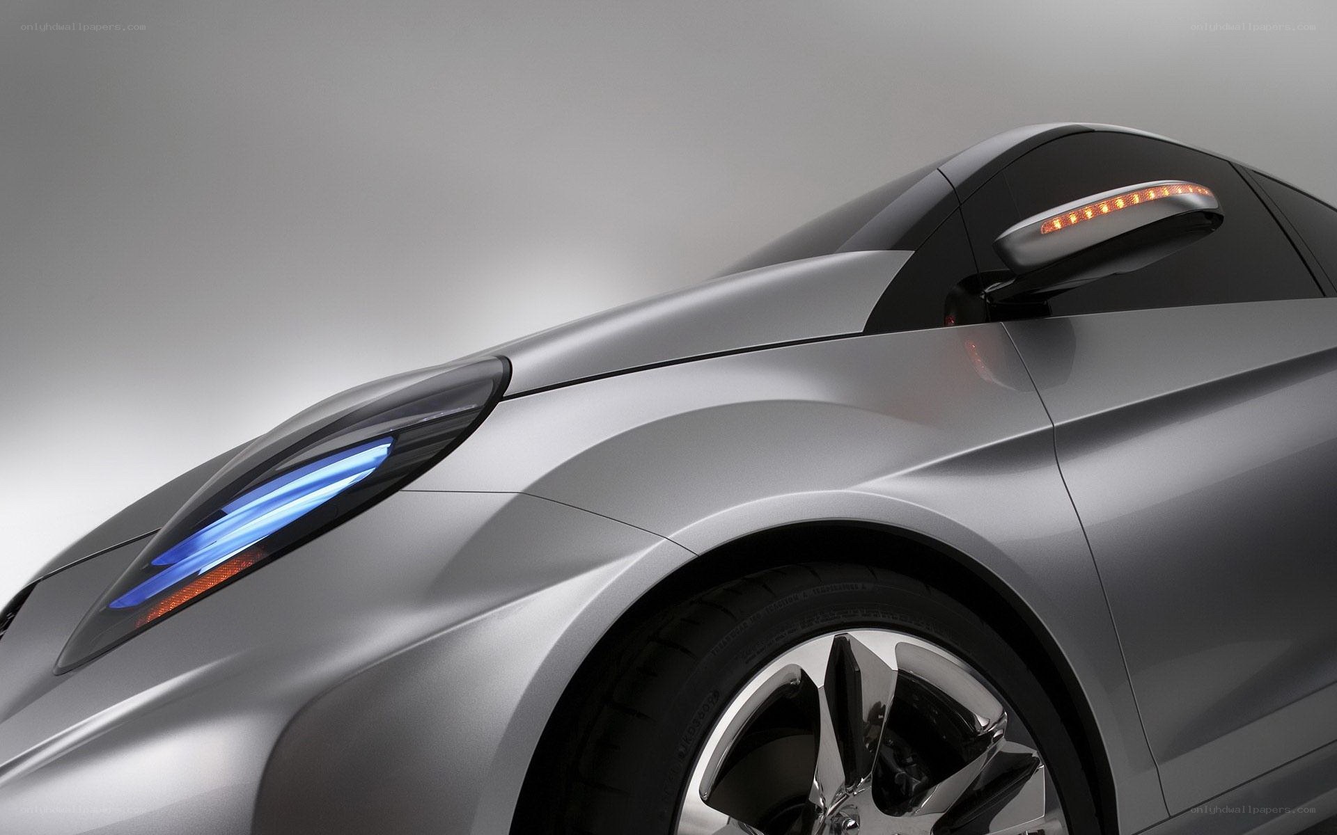 silver concept car front view