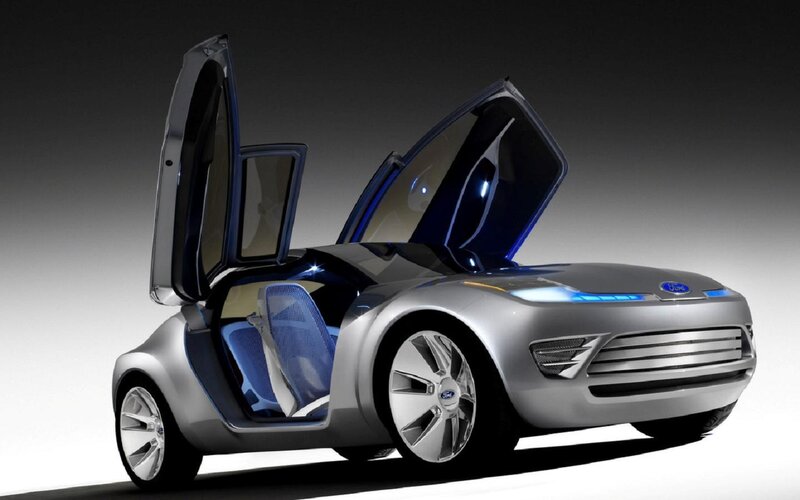 Silver Concept Car — Futuristic, 3d Render, Car Door