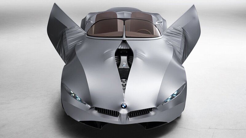 Silver Concept Car — Futuristic, 3d Render, Car Door, Windshield