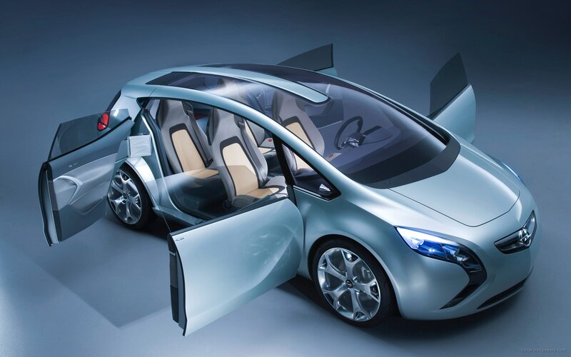 Silver Concept Car — Futuristic, 3d Render, Open Doors, Beige Seats, Sleek Design