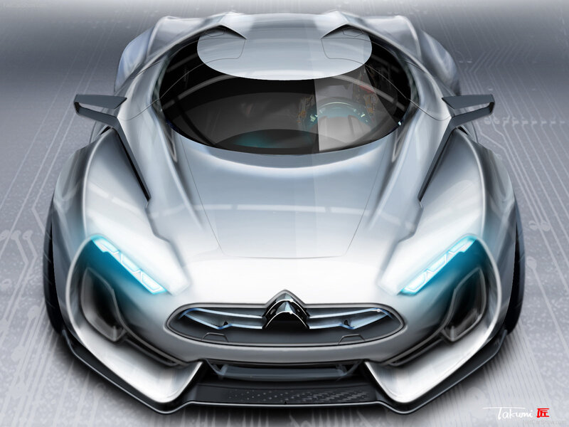 Silver Concept Car — Futuristic, Digital Art, Headlights, Windshield