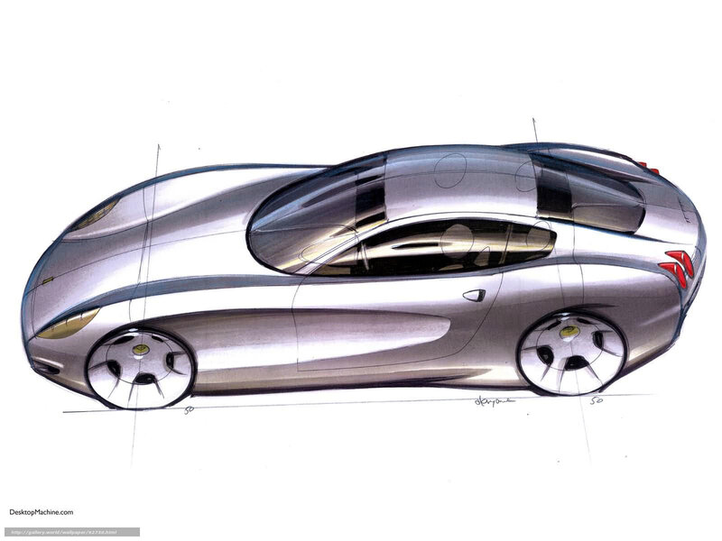 Silver Concept Car — Futuristic, Illustration