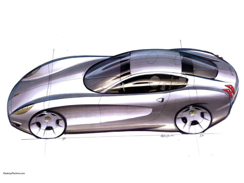 Silver Concept Car — Futuristic, Illustration, Wheel