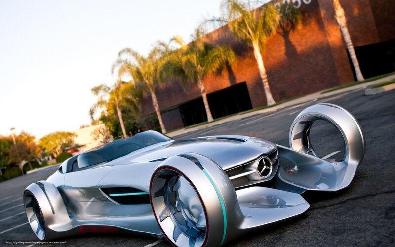 Silver Concept Car — Futuristic, Sunset, 3d Render